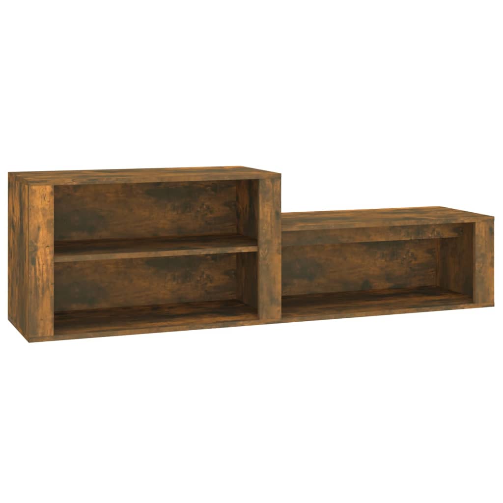 vidaXL Shoe Cabinet Smoked Oak 150x35x45 cm Engineered Wood
