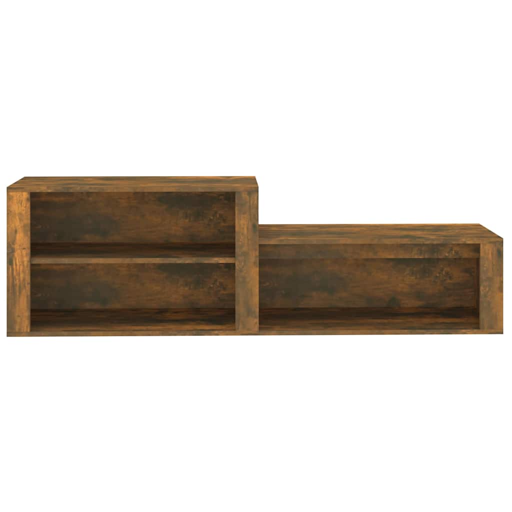 vidaXL Shoe Cabinet Smoked Oak 150x35x45 cm Engineered Wood