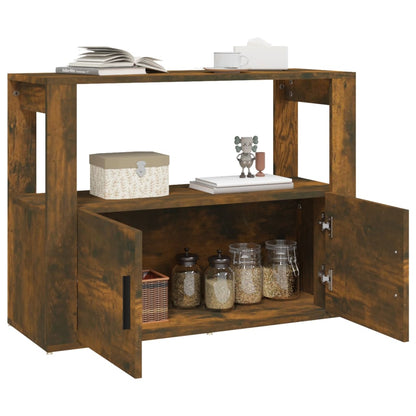 vidaXL Sideboard Smoked Oak 80x30x60 cm Engineered Wood