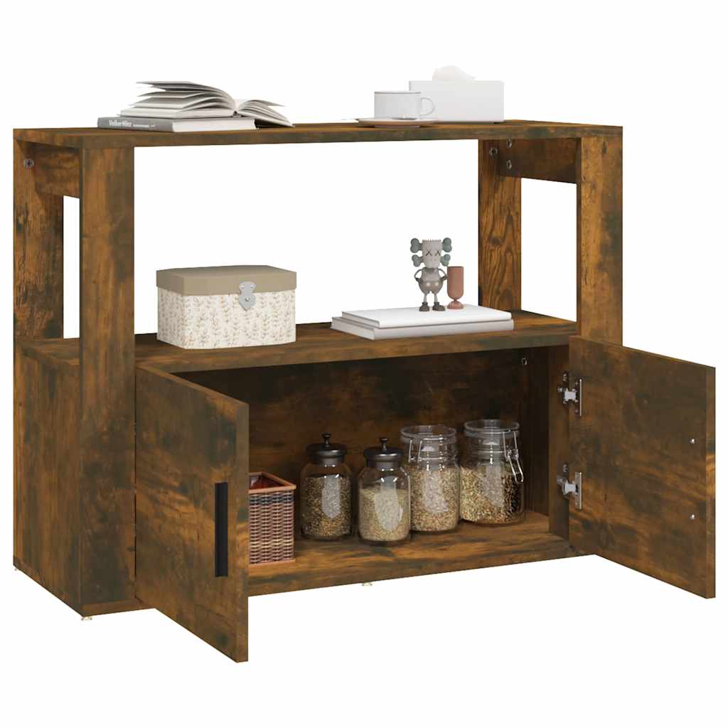 vidaXL Sideboard Smoked Oak 80x30x60 cm Engineered Wood