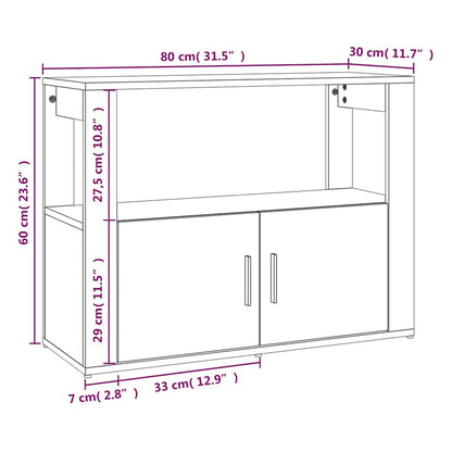 vidaXL Sideboard Grey Sonoma 80x30x60 cm Engineered Wood
