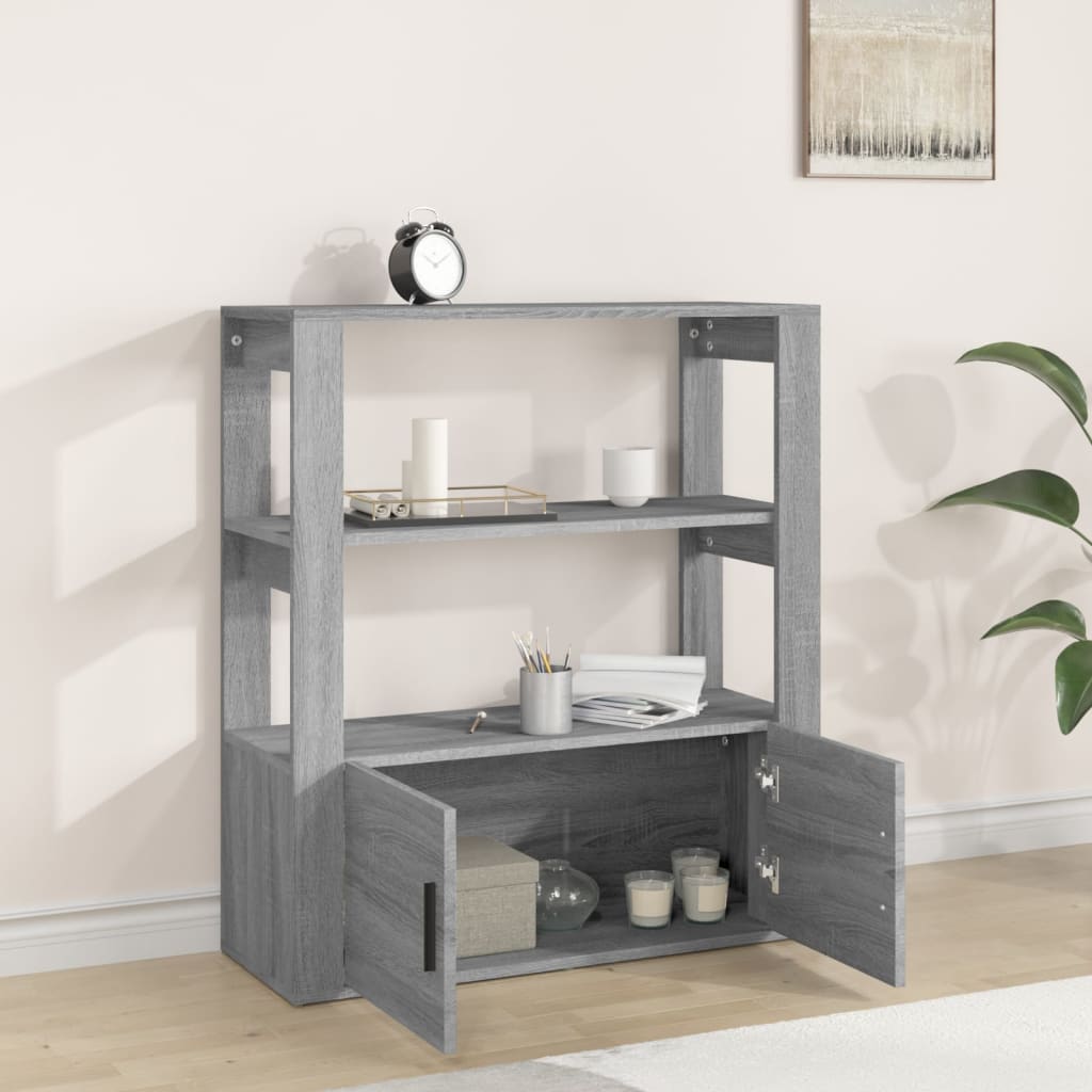 vidaXL Sideboard Grey Sonoma 80x30x90 cm Engineered Wood