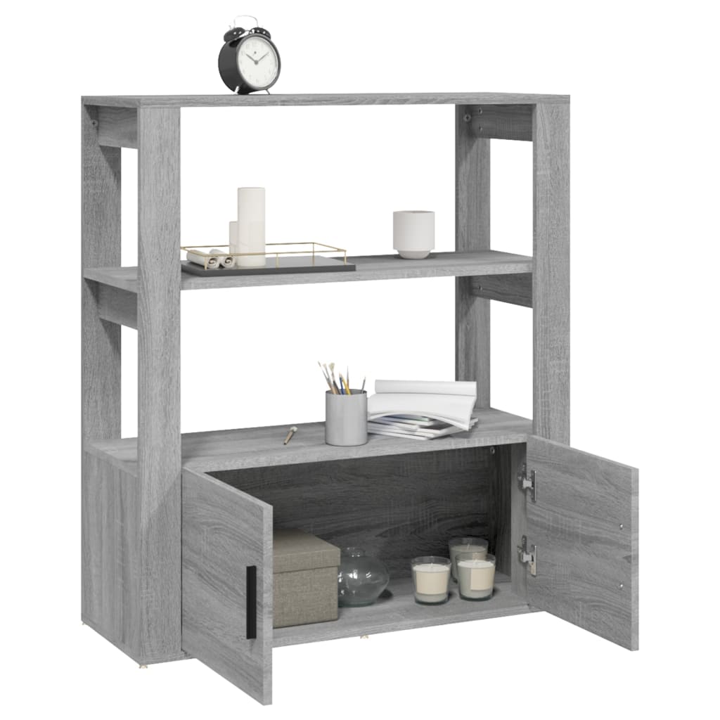 vidaXL Sideboard Grey Sonoma 80x30x90 cm Engineered Wood