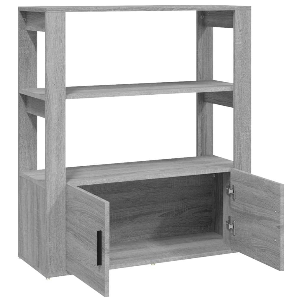 vidaXL Sideboard Grey Sonoma 80x30x90 cm Engineered Wood