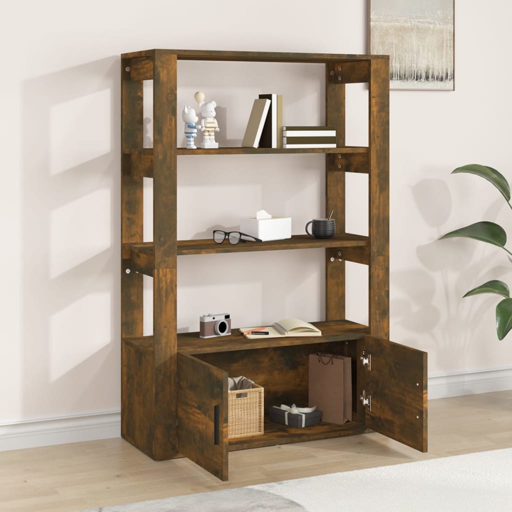 vidaXL Sideboard Smoked Oak 80x30x119.5 cm Engineered Wood