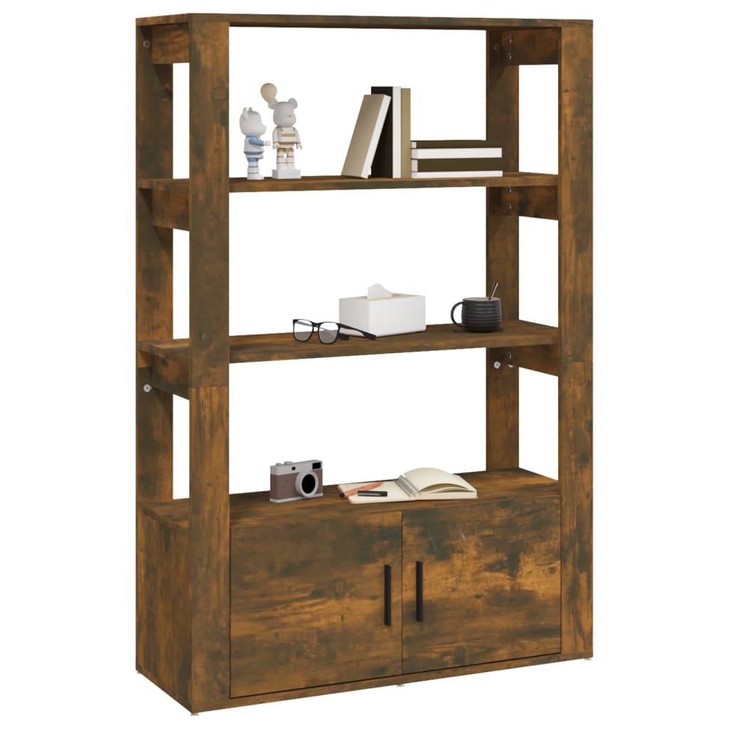 vidaXL Sideboard Smoked Oak 80x30x119.5 cm Engineered Wood