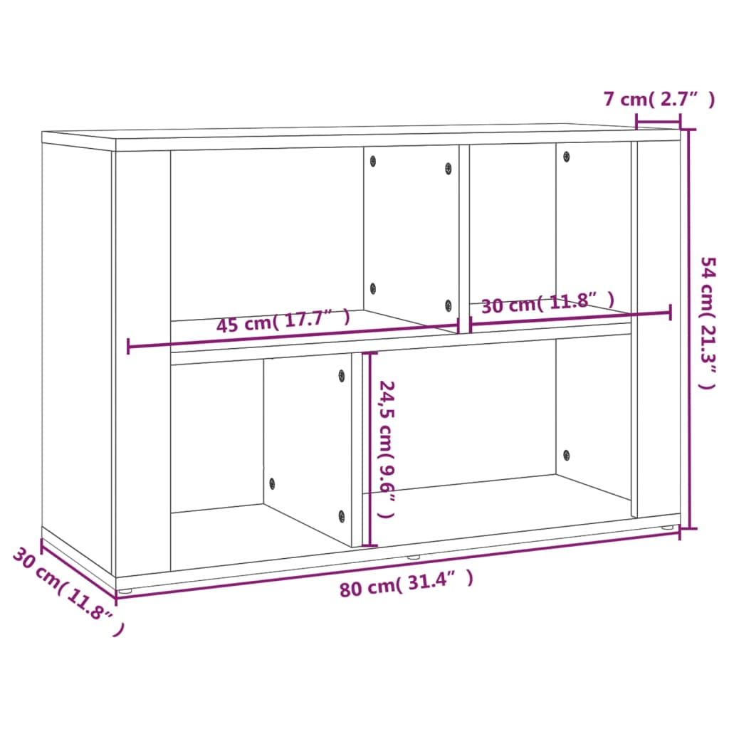 vidaXL Sideboard Grey Sonoma 80x30x54 cm Engineered Wood
