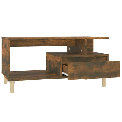 vidaXL Coffee Table Smoked Oak 90x49x45 cm Engineered Wood