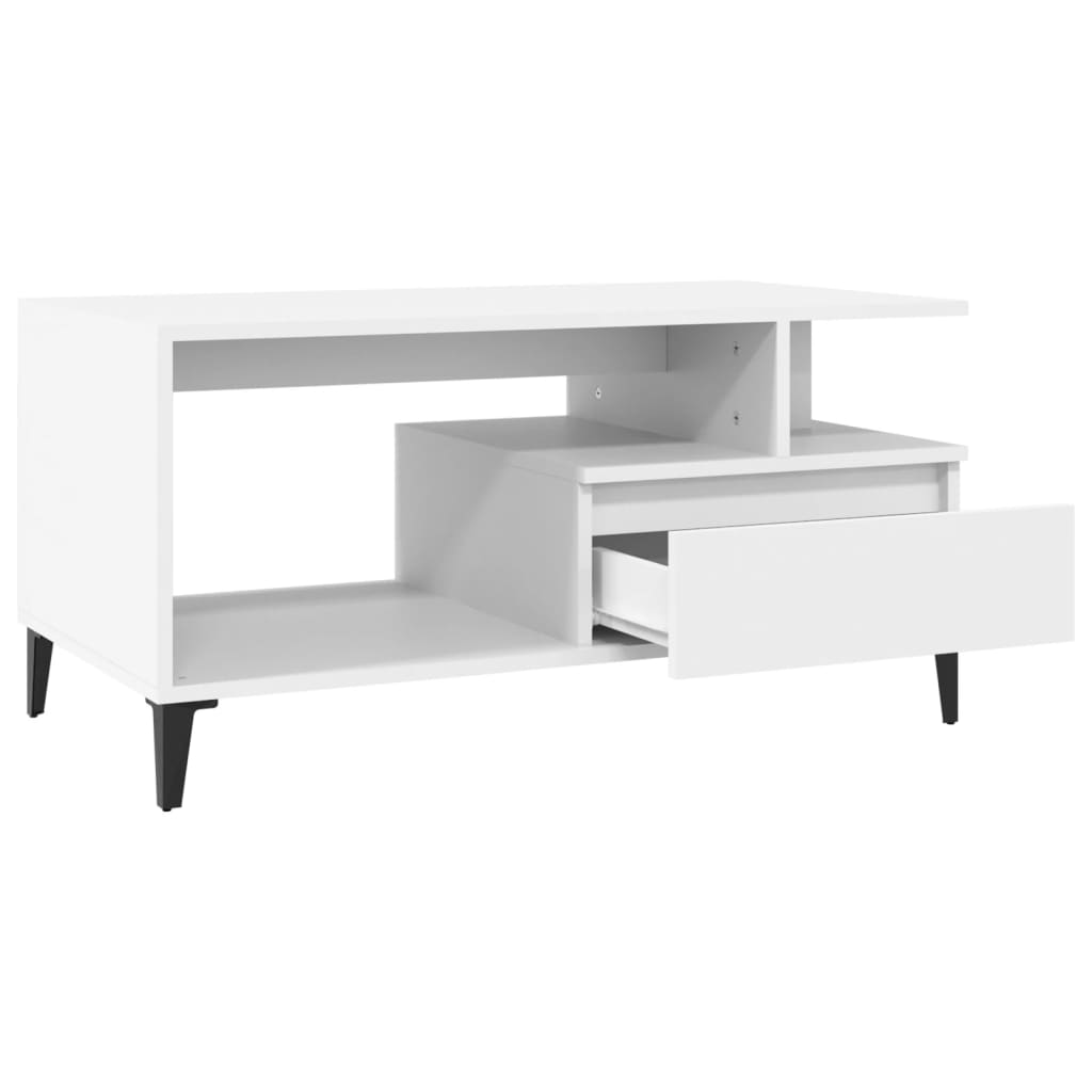 vidaXL Coffee Table White 90x49x45 cm Engineered Wood