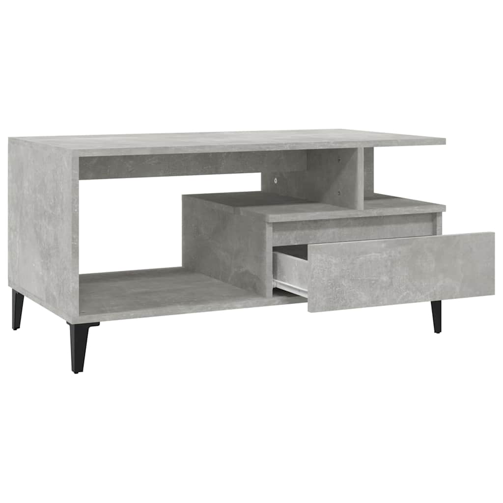 vidaXL Coffee Table Concrete Grey 90x49x45 cm Engineered Wood