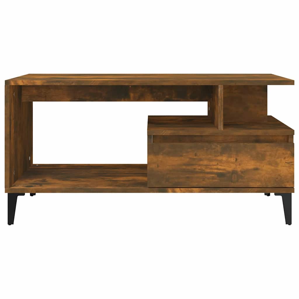 vidaXL Coffee Table Smoked Oak 90x49x45 cm Engineered Wood
