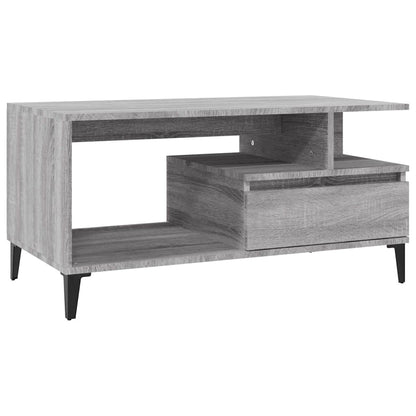 vidaXL Coffee Table Grey Sonoma 90x49x45 cm Engineered Wood