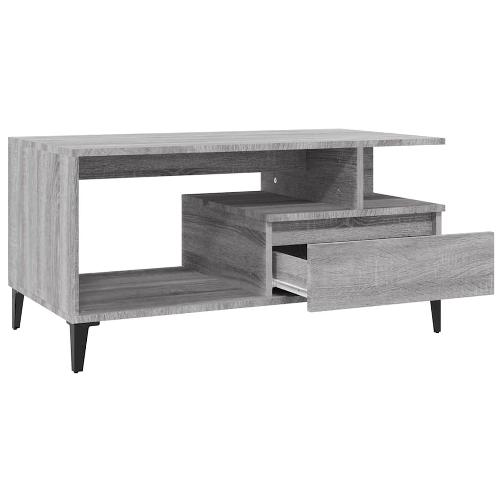 vidaXL Coffee Table Grey Sonoma 90x49x45 cm Engineered Wood