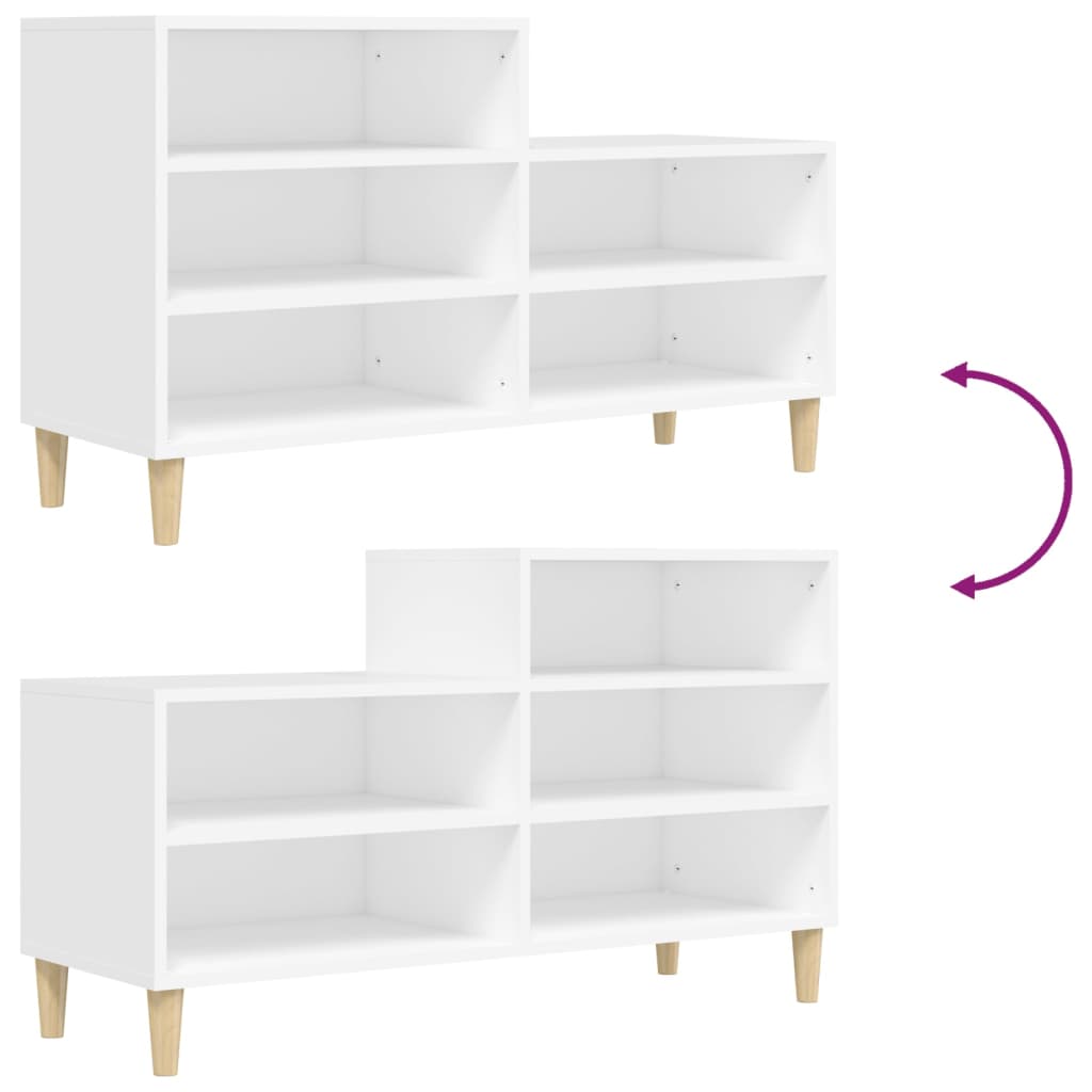 vidaXL Shoe Cabinet White 102x36x60 cm Engineered Wood