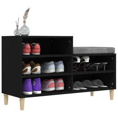 vidaXL Shoe Cabinet Black 102x36x60 cm Engineered Wood