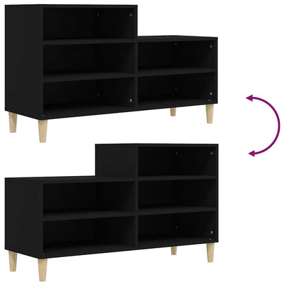 vidaXL Shoe Cabinet Black 102x36x60 cm Engineered Wood