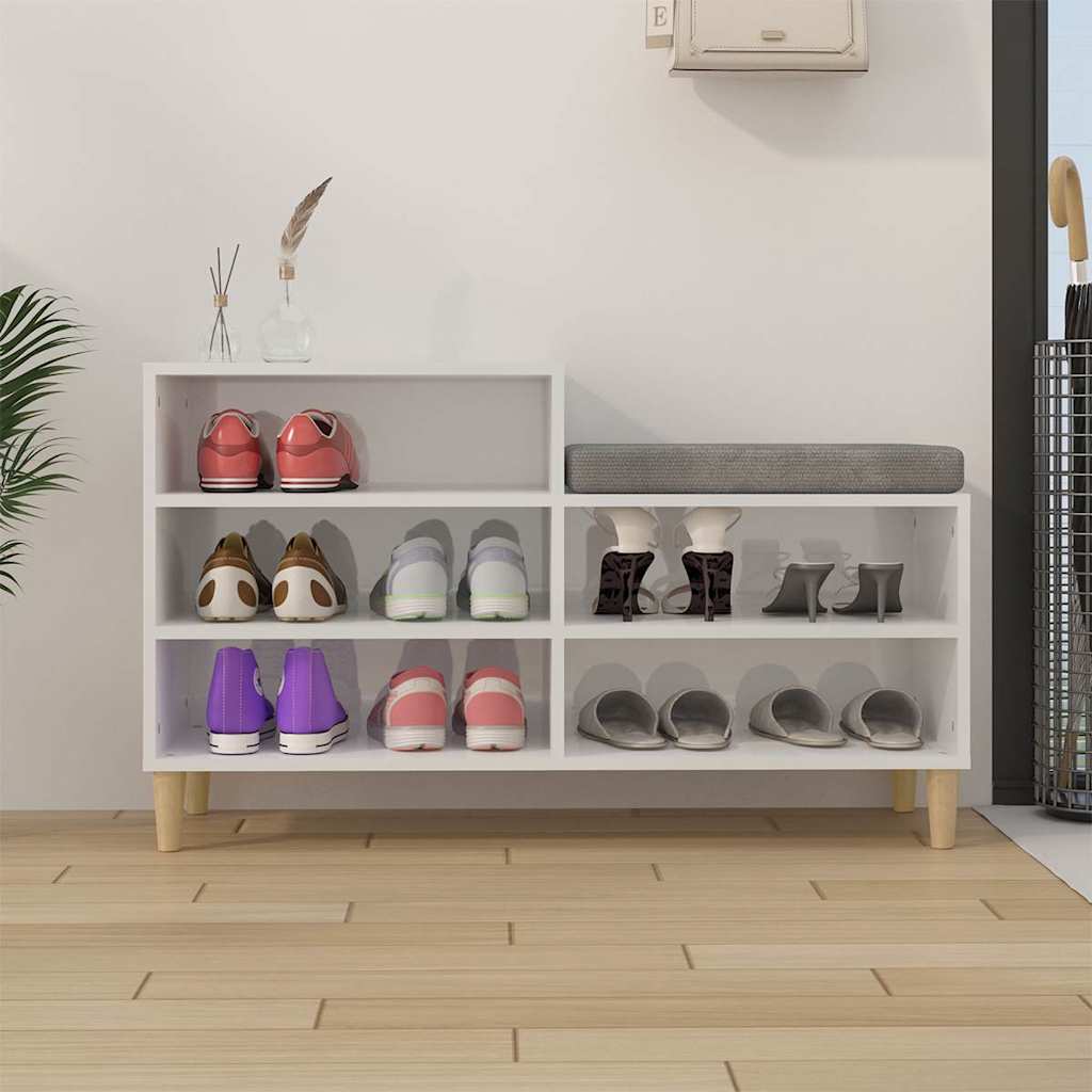 vidaXL Shoe Cabinet High Gloss White 102x36x60 cm Engineered Wood