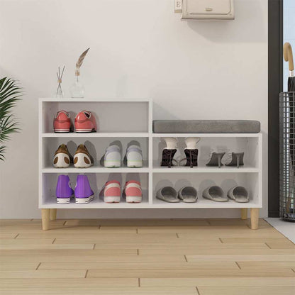 vidaXL Shoe Cabinet High Gloss White 102x36x60 cm Engineered Wood
