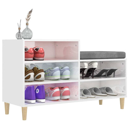 vidaXL Shoe Cabinet High Gloss White 102x36x60 cm Engineered Wood