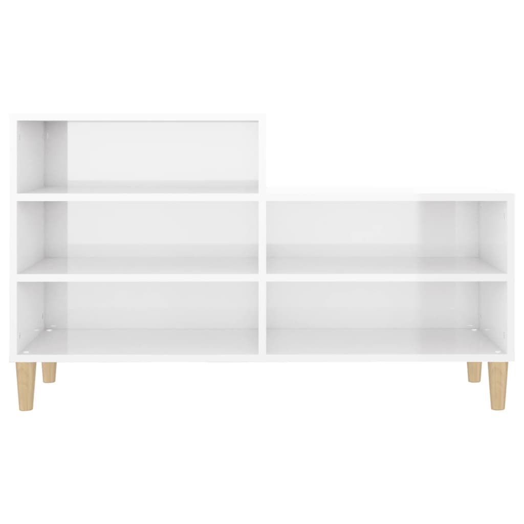 vidaXL Shoe Cabinet High Gloss White 102x36x60 cm Engineered Wood