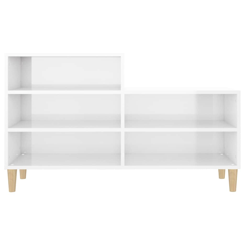 vidaXL Shoe Cabinet High Gloss White 102x36x60 cm Engineered Wood