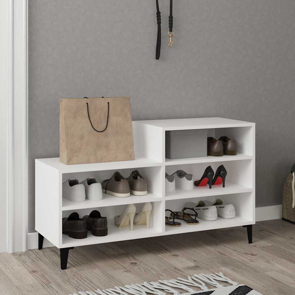 vidaXL Shoe Cabinet White 102x36x60 cm Engineered Wood
