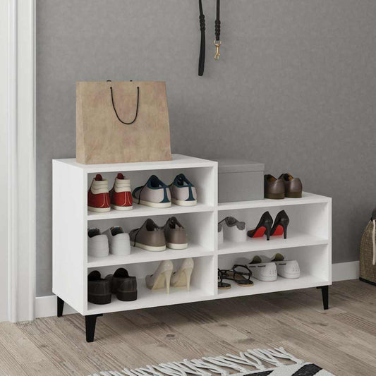 vidaXL Shoe Cabinet White 102x36x60 cm Engineered Wood