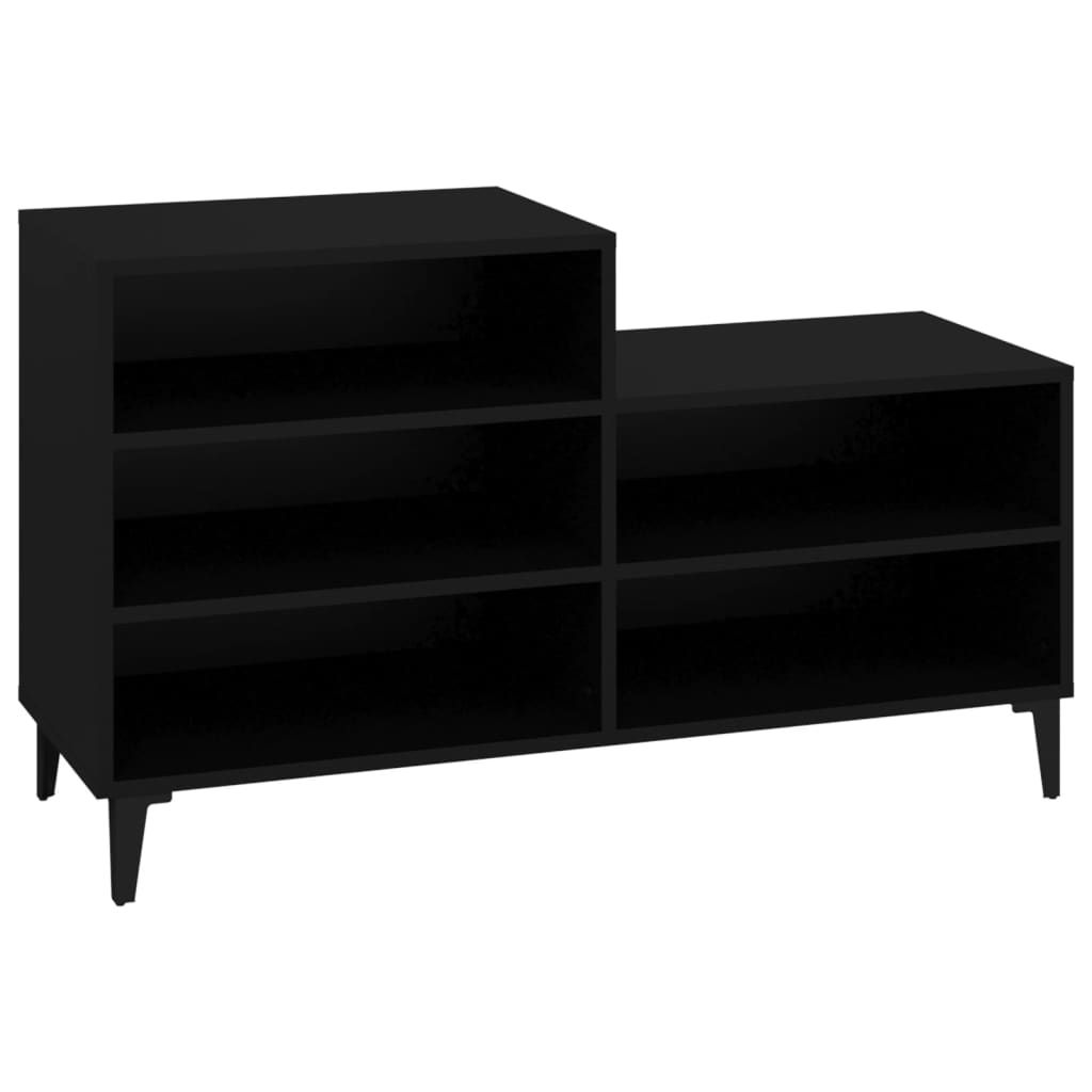 vidaXL Shoe Cabinet Black 102x36x60 cm Engineered Wood