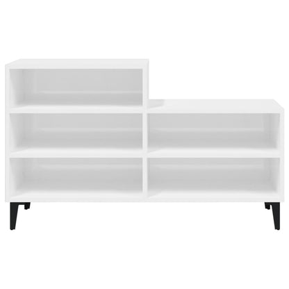 vidaXL Shoe Cabinet High Gloss White 102x36x60 cm Engineered Wood