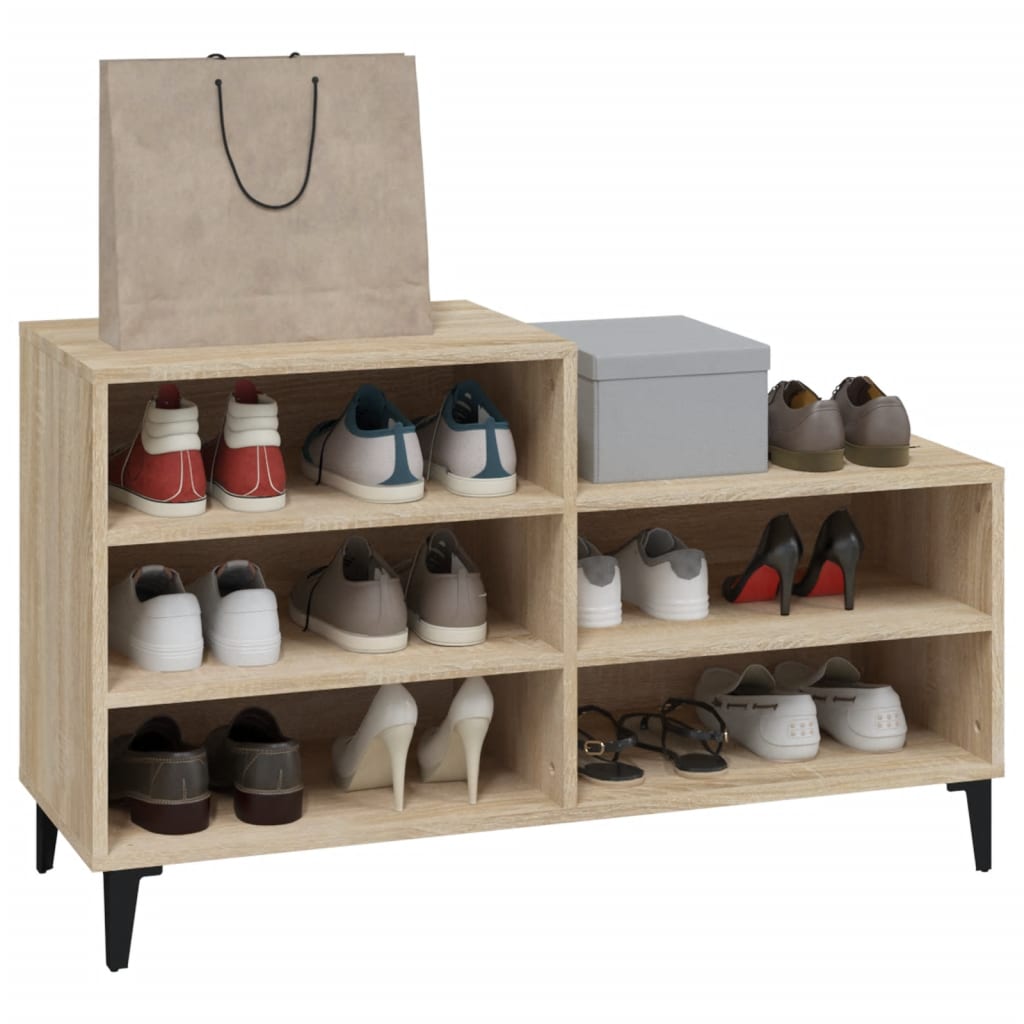 vidaXL Shoe Cabinet Sonoma Oak 102x36x60 cm Engineered Wood
