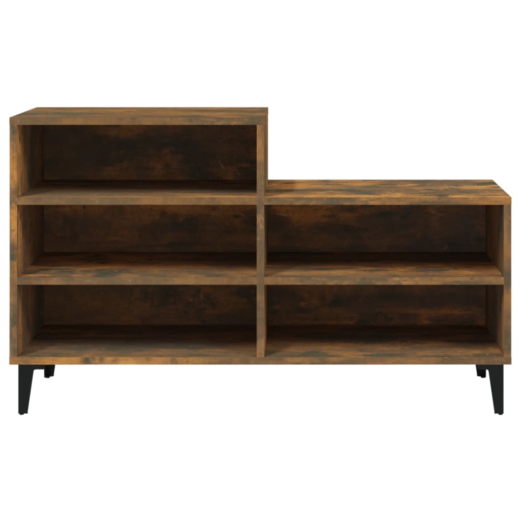 vidaXL Shoe Cabinet Smoked Oak 102x36x60 cm Engineered Wood