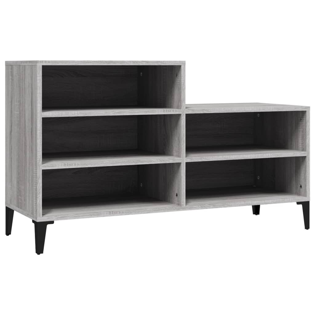 vidaXL Shoe Cabinet Grey Sonoma 102x36x60 cm Engineered Wood