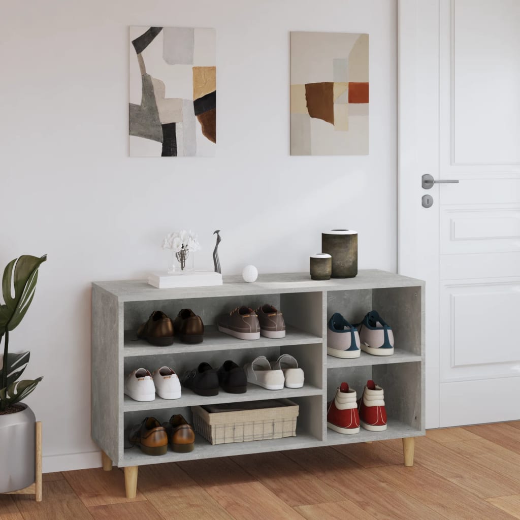 vidaXL Shoe Cabinet Concrete Grey 102x36x60 cm Engineered Wood