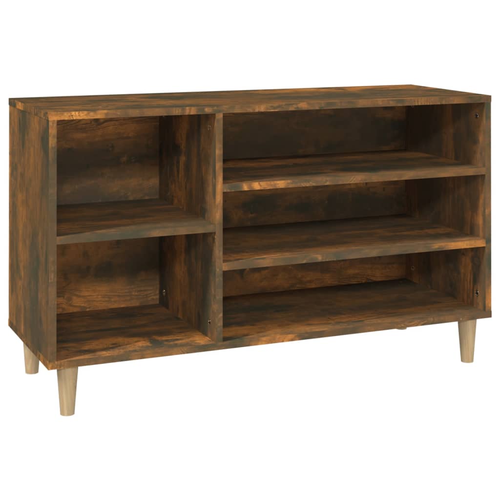 vidaXL Shoe Cabinet Smoked Oak 102x36x60 cm Engineered Wood