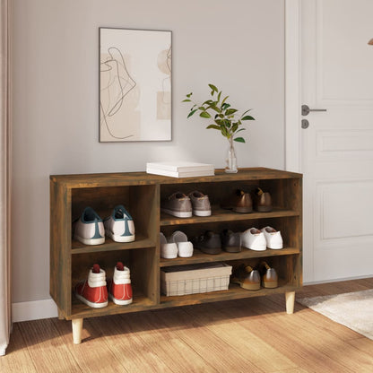 vidaXL Shoe Cabinet Smoked Oak 102x36x60 cm Engineered Wood