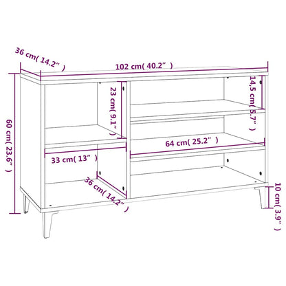 vidaXL Shoe Cabinet White 102x36x60 cm Engineered Wood
