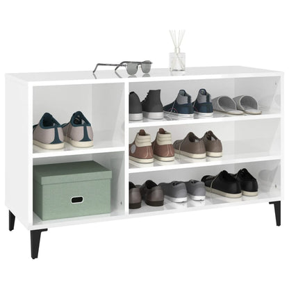 vidaXL Shoe Cabinet High Gloss White 102x36x60 cm Engineered Wood