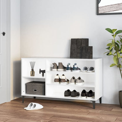 vidaXL Shoe Cabinet High Gloss White 102x36x60 cm Engineered Wood
