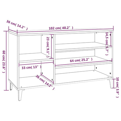 vidaXL Shoe Cabinet Brown Oak 102x36x60 cm Engineered Wood