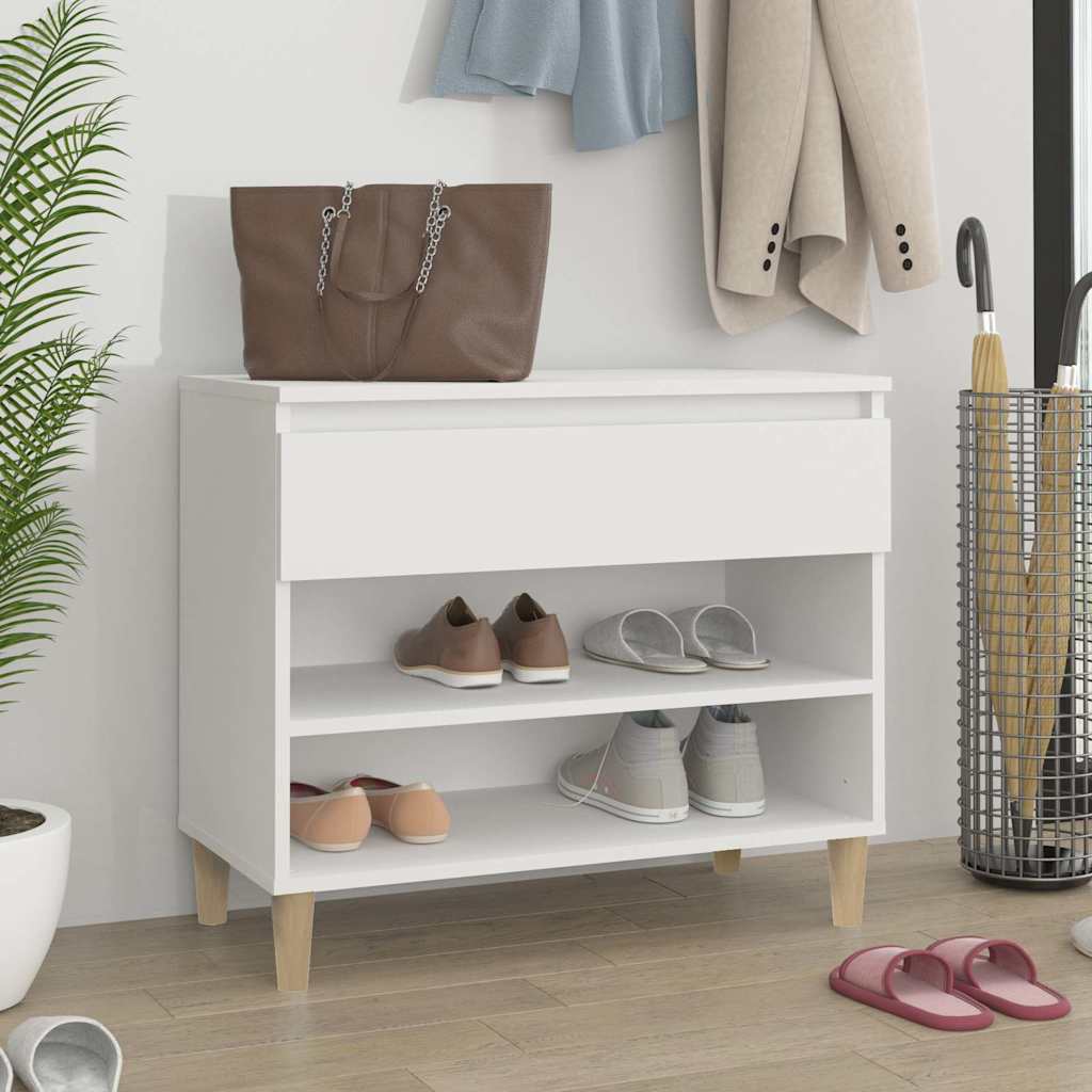 vidaXL Shoe Cabinet White 70x36x60 cm Engineered Wood