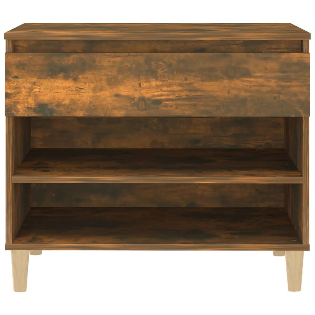 vidaXL Shoe Cabinet Smoked Oak 70x36x60 cm Engineered Wood