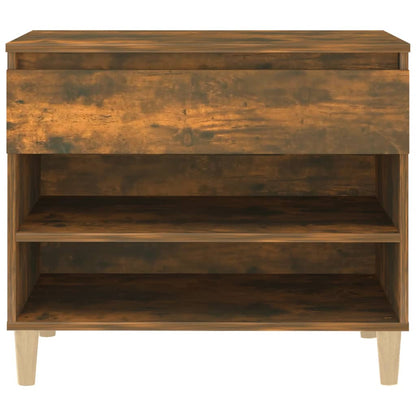 vidaXL Shoe Cabinet Smoked Oak 70x36x60 cm Engineered Wood