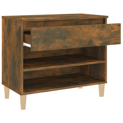 vidaXL Shoe Cabinet Smoked Oak 70x36x60 cm Engineered Wood