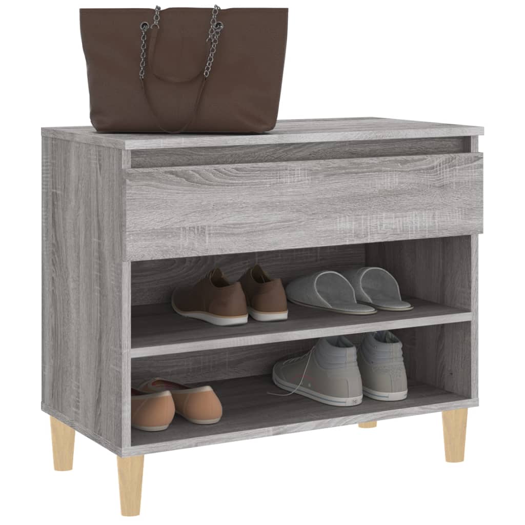 vidaXL Shoe Cabinet Grey Sonoma 70x36x60 cm Engineered Wood