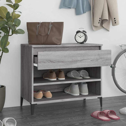 vidaXL Shoe Cabinet Grey Sonoma 70x36x60 cm Engineered Wood
