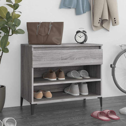 vidaXL Shoe Cabinet Grey Sonoma 70x36x60 cm Engineered Wood