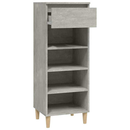 vidaXL Shoe Cabinet Concrete Grey 40x36x105 cm Engineered Wood