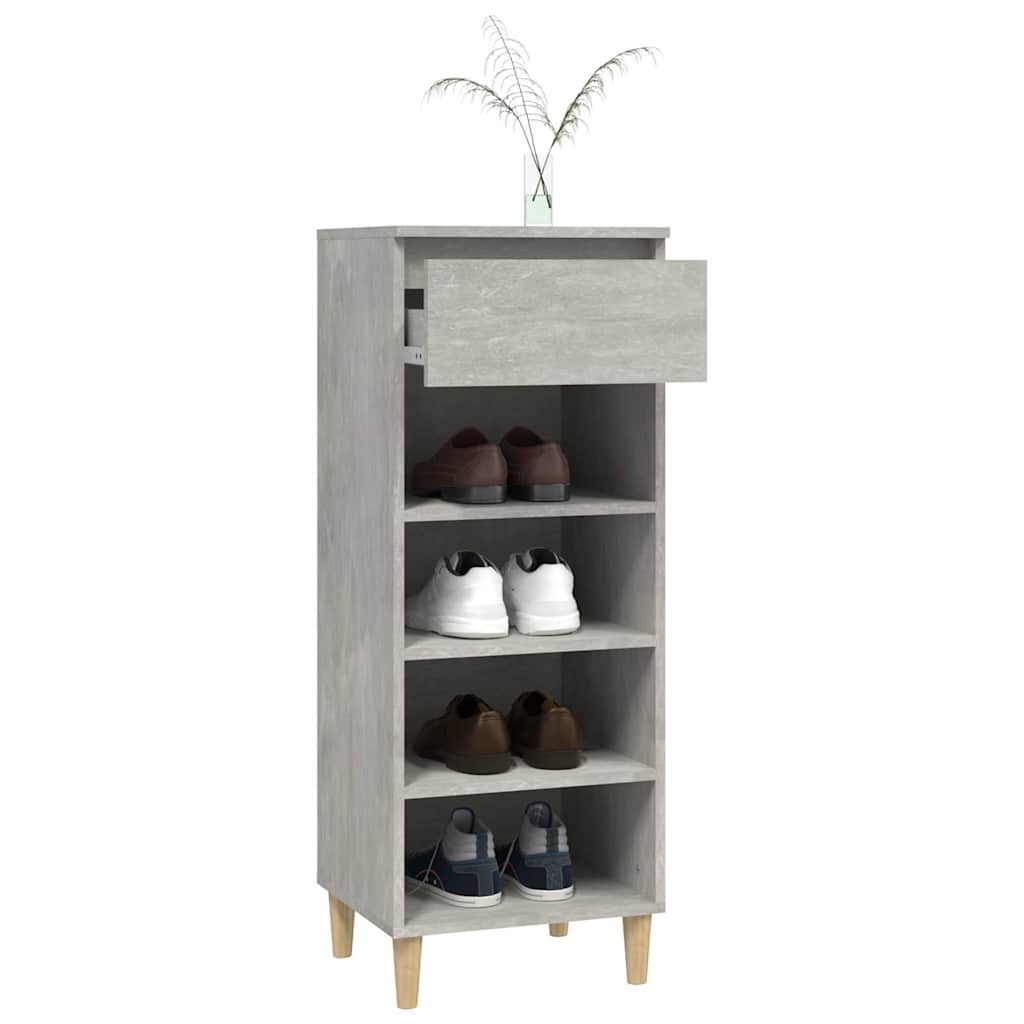 vidaXL Shoe Cabinet Concrete Grey 40x36x105 cm Engineered Wood