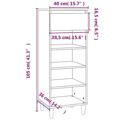 vidaXL Shoe Cabinet Concrete Grey 40x36x105 cm Engineered Wood