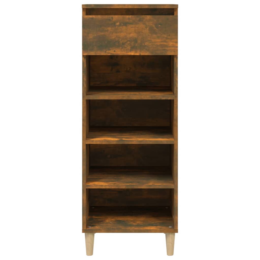 vidaXL Shoe Cabinet Smoked Oak 40x36x105 cm Engineered Wood